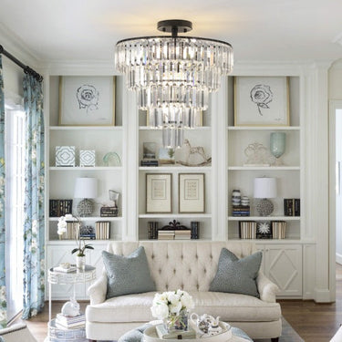 Large Black Crystal Chandelier